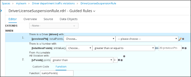 rule conditions