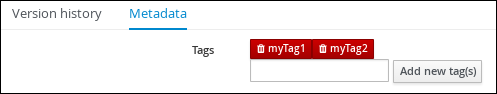 Tags created in Metadata View