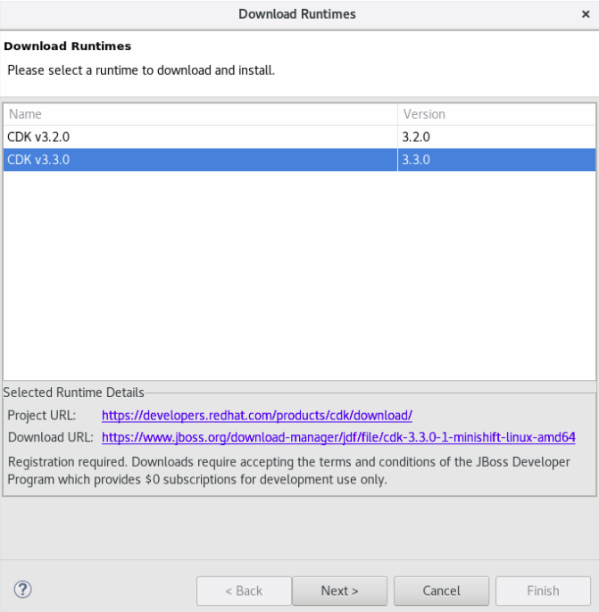 Selecting the CDK Version for Download
