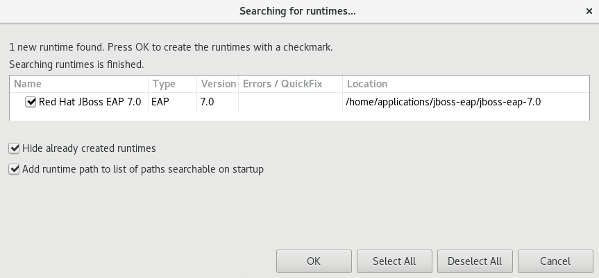 Selecting a Runtime