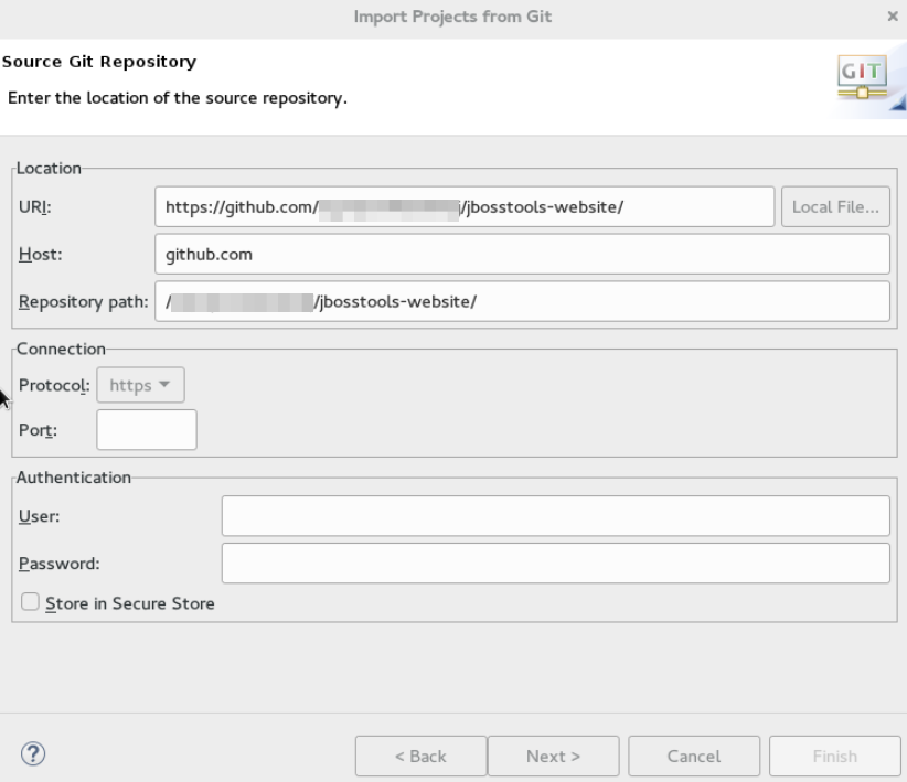 Importing Project in the Cloned URI