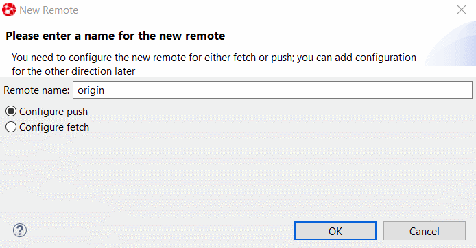 New Remote Dialog Box