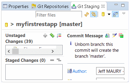 New Git Staging View