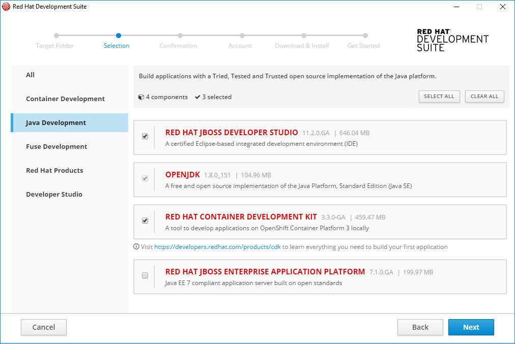 Java Development Selection