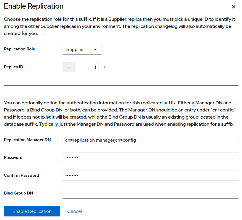 enabling replication on supplier for multi supplier replication 1