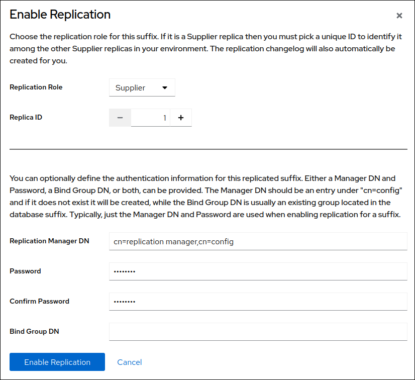 enabling replication on supplier for single supplier replication