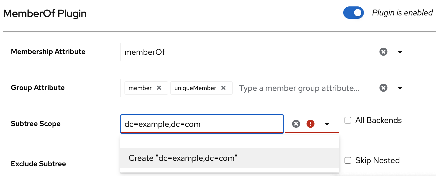 security configuring the memberof 1