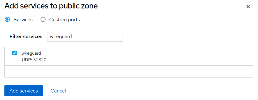 firewalld settings for a WireGuard server