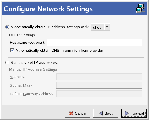 Ethernet Settings