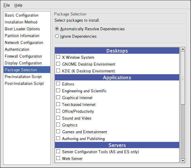 Package Selection