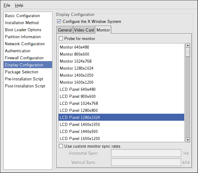 X Configuration - Monitor