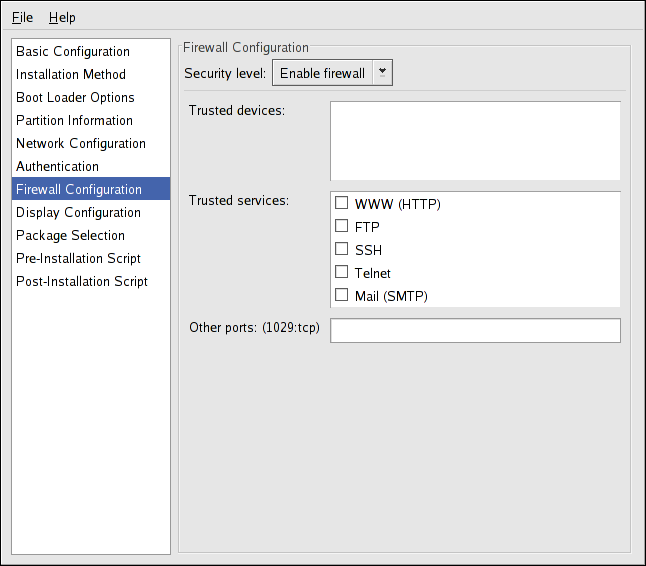 Firewall Configuration