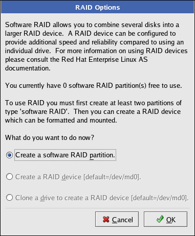 RAID パーティションオプション