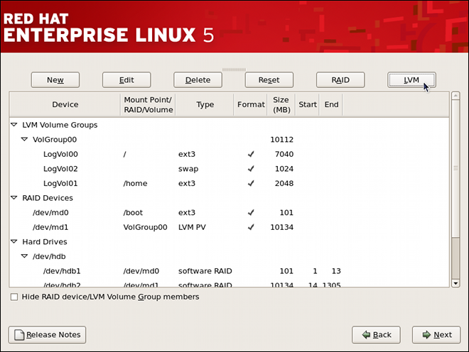 Sample RAID With LVM Configuration