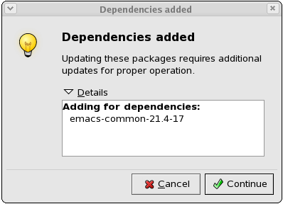 Package dependencies: installation