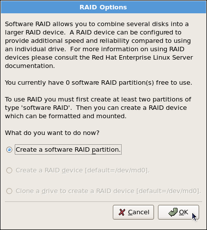 RAID Partition Options