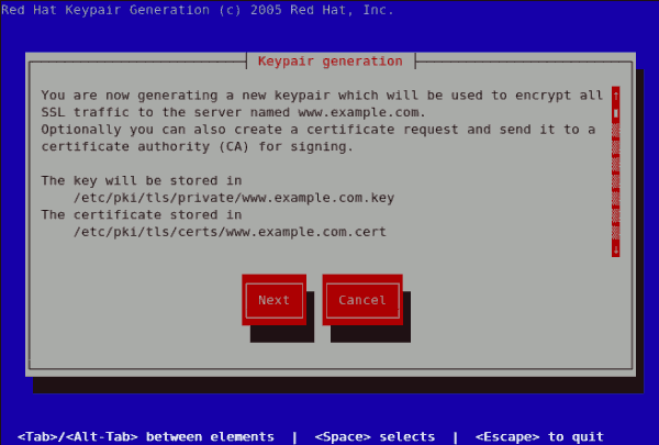 25.8.5. Generating a Key Red Hat Enterprise Linux 5 Red Hat