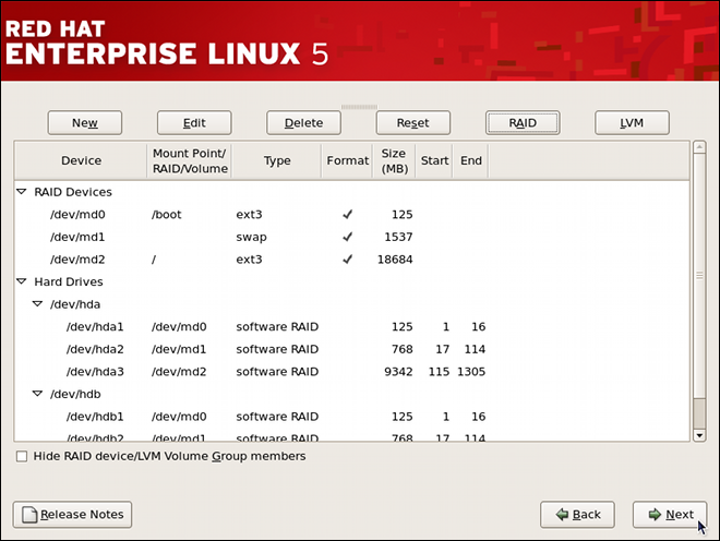 Sample RAID Configuration