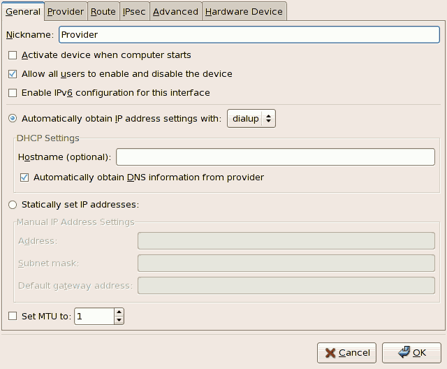 xDSL Configuration