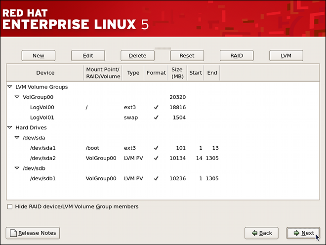 Automatic LVM Configuration With Two SCSI Drives