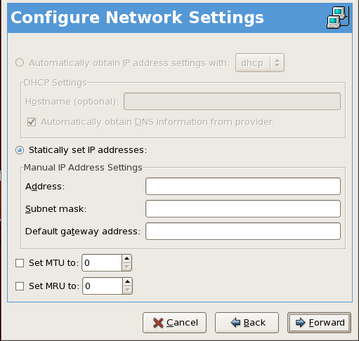 Ethernet Settings