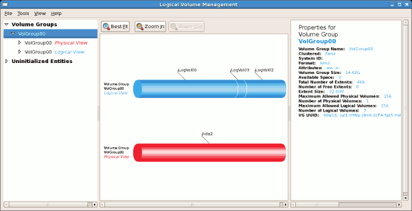 メイン LVM ウィンドウ