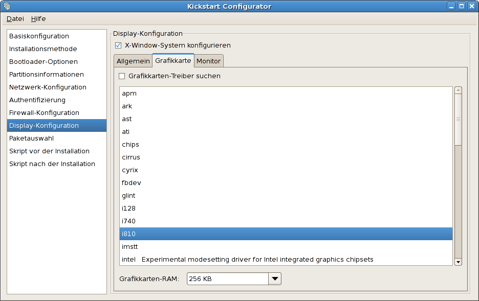 X-Konfiguration - Grafikkarte