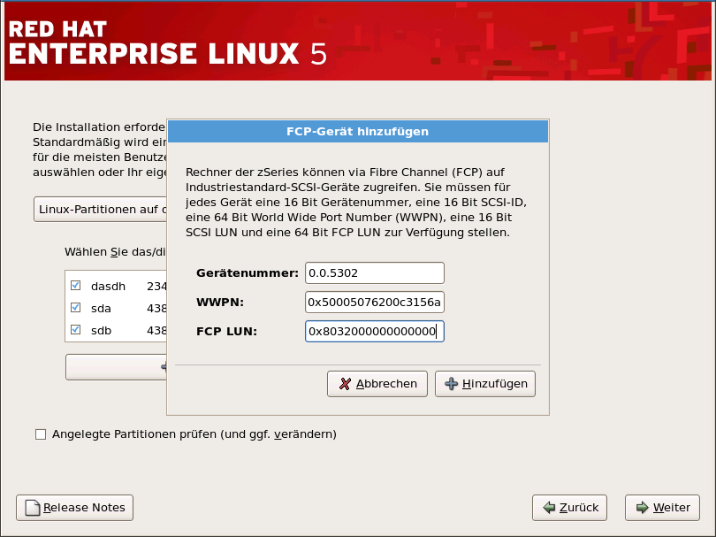 Das FCP-Gerät konfigurieren