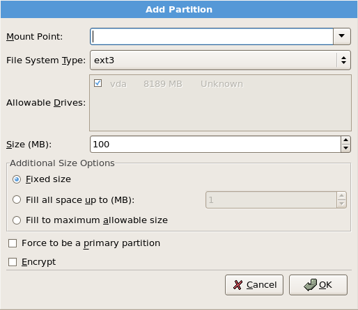 Creating a New Partition