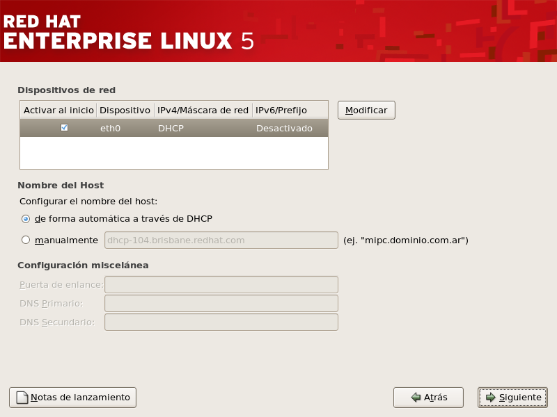 4 Configuracion De La Red Red Hat Enterprise Linux 5 Red Hat Customer Portal