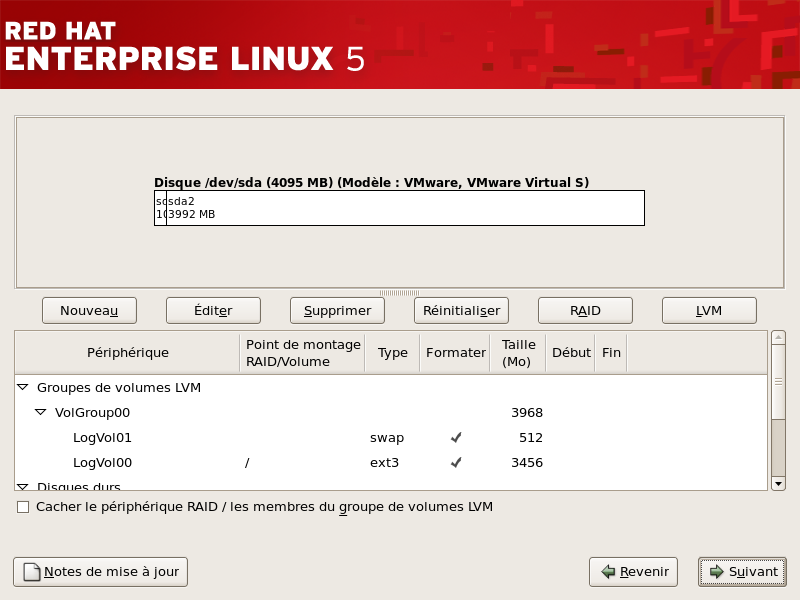 Partitionnement avec Disk Druid sur les systèmes x86, AMD64 et Intel 64