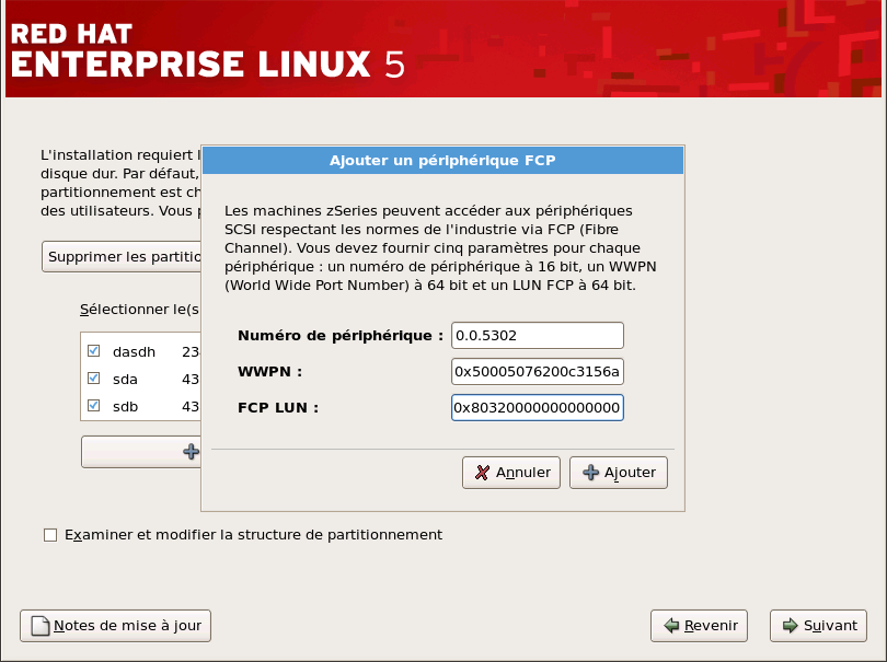 Configurer le périphérique FCP