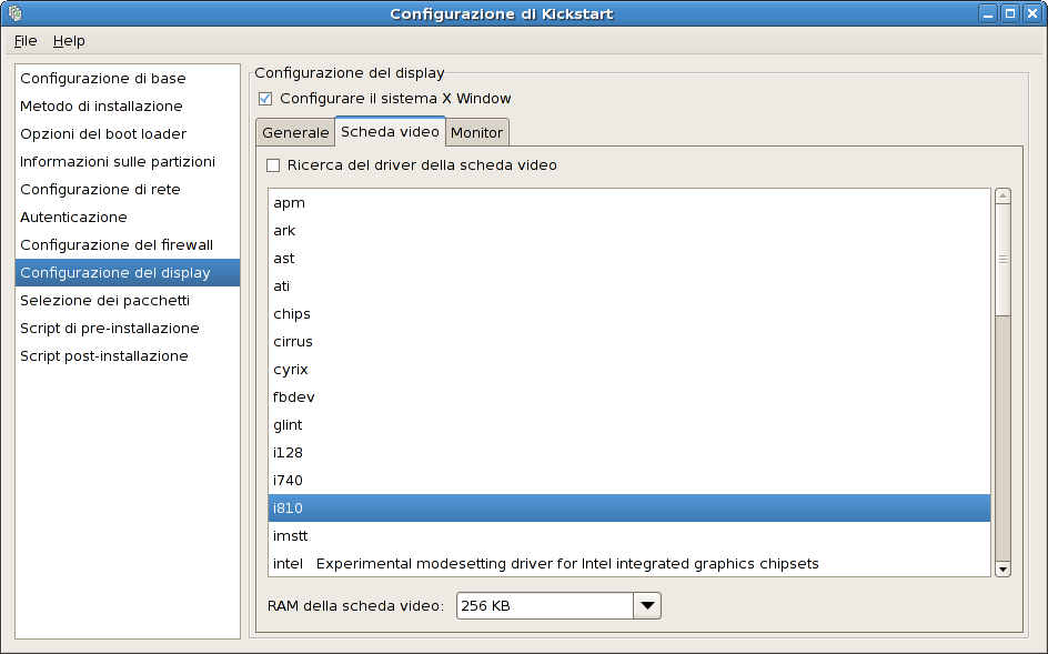 Configurazione di X - Scheda video