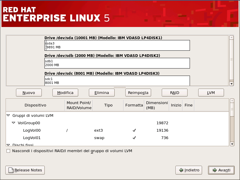 Partizionamento con Disk Druid su sistemi IBM System p e System i