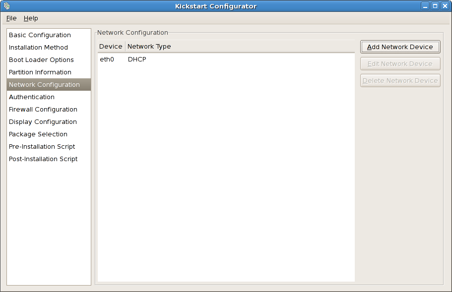 Network Configuration