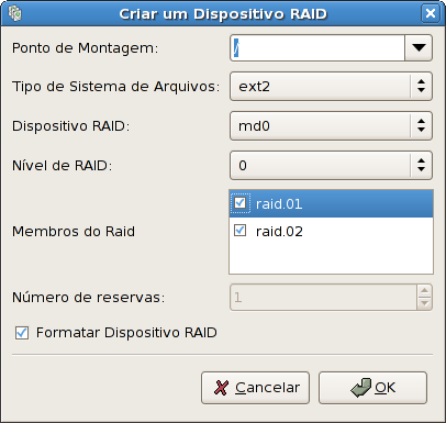 Criando um Dispositivo de RAID por Software