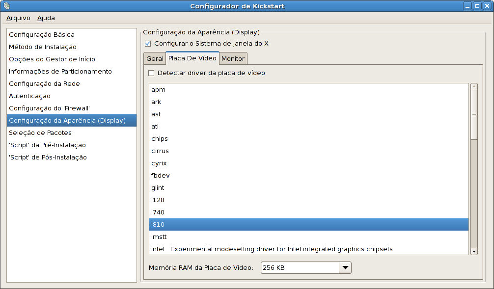 Configuração do X - Placa de Vídeo