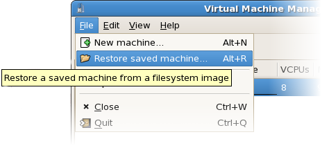 Restoring a Virtual Machine