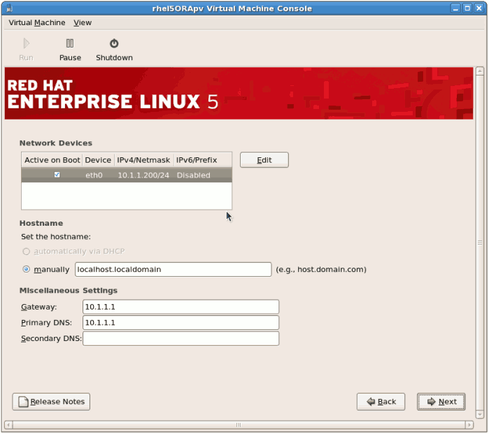 vcenter converter standalone red hat static ip address