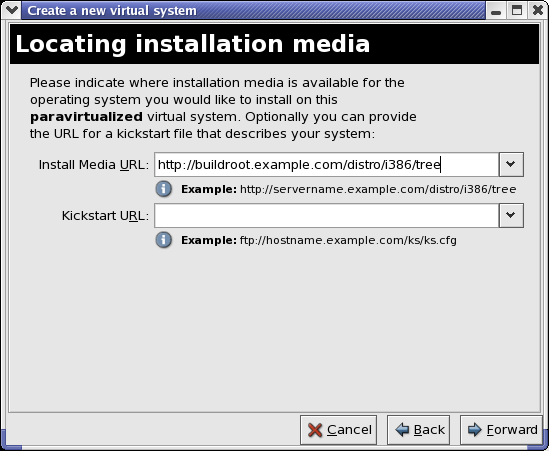 Emplacement du support d'installation