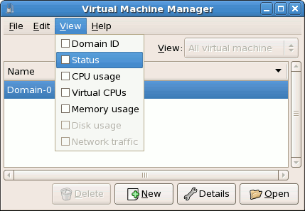 Visualizzazione dello stato della macchina virtuale