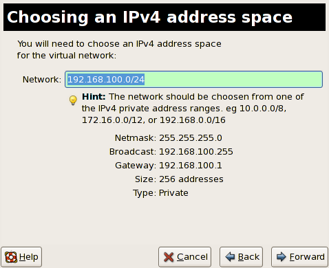 Scelta di uno spazio per l'indirizzo IPv4