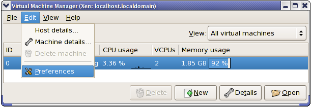 Modificando as Preferências de Máquina Virtual