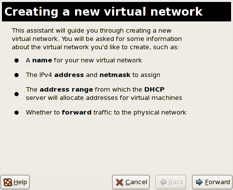 Creating a new virtual network