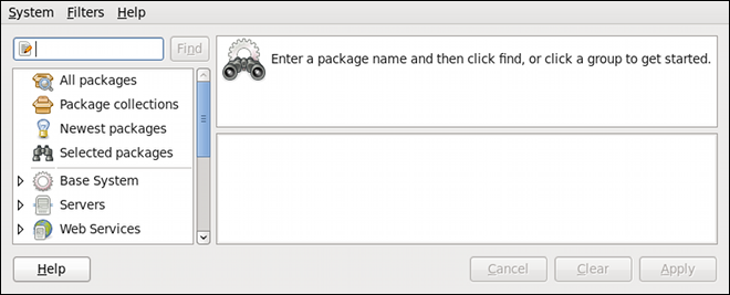 PackageKit's Add/Remove Software window