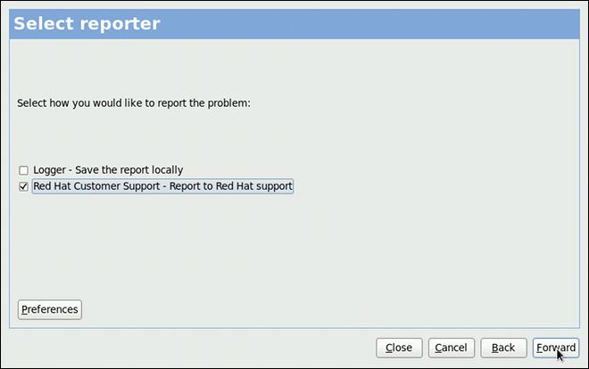 Selecting a problem reporter