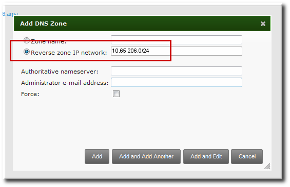 Creating a Reverse Zone by IP Network