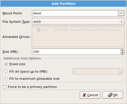 Erstellen einer neuen Partition