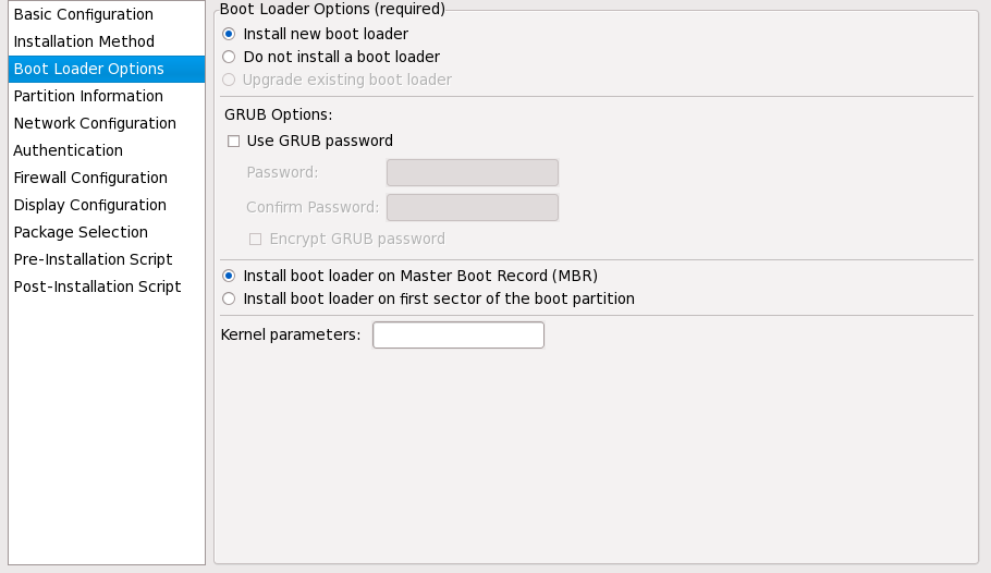 Bootloader-Optionen