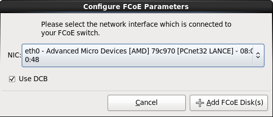 Konfiguration von FCoE-Parametern